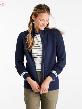 L.L. Bean Womens Quilted Wine Full-Zip Jacket